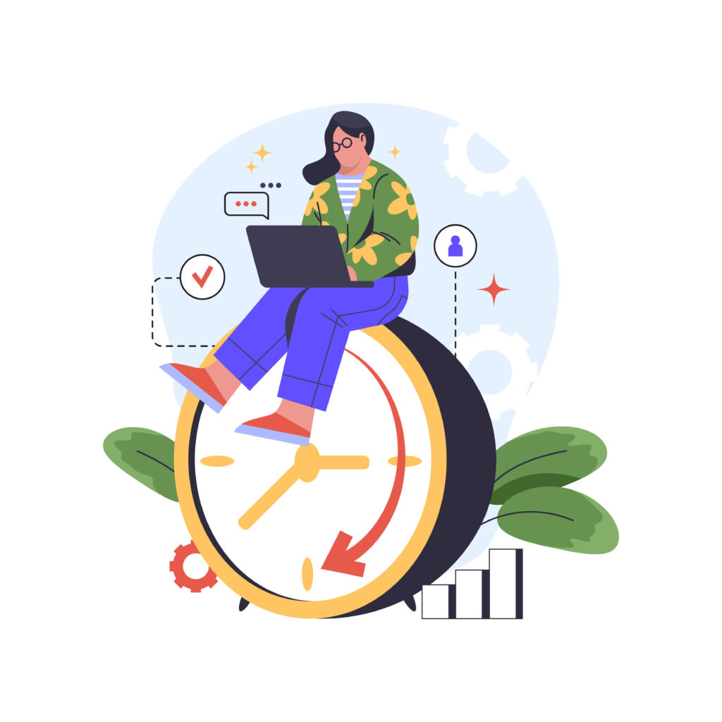 woman freelancer works full time vector image