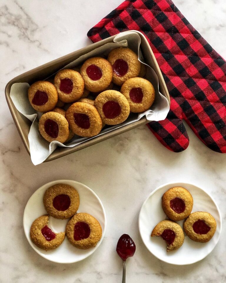 Berry Merry Thumbprints sugar free Christmas cookies