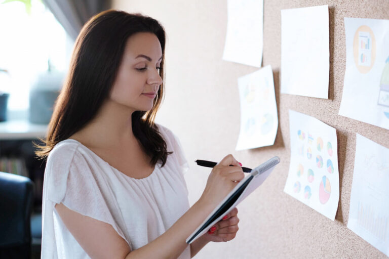 adult woman working office