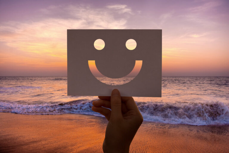 happines cheerful perforated paper smiley face