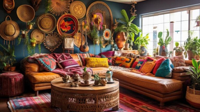 living room decor home interior design bohemian eclectic style