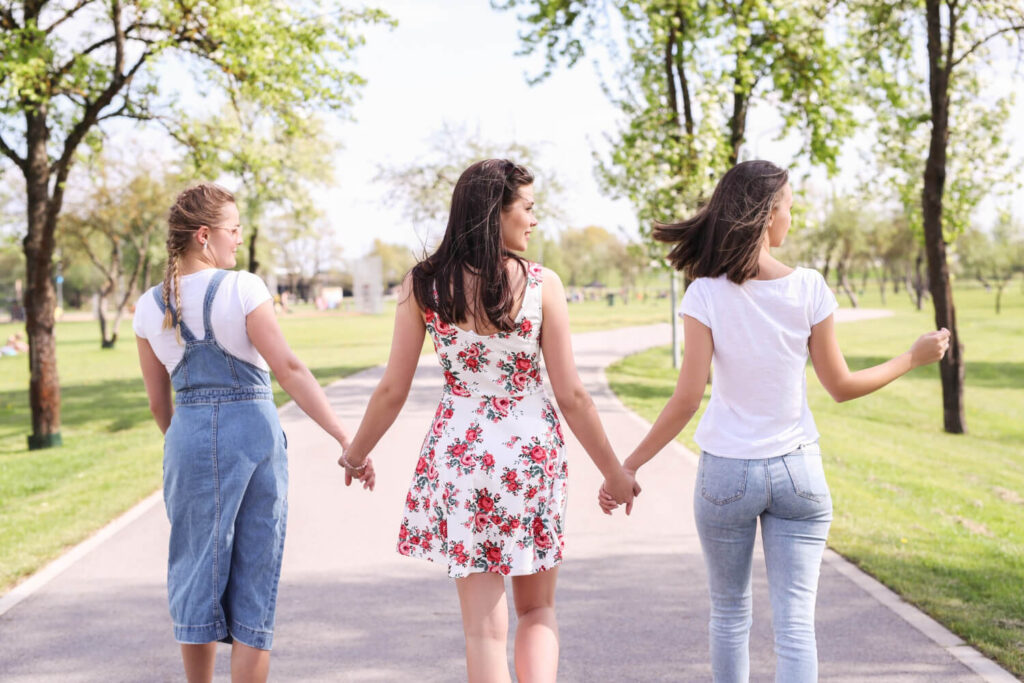 friendship women park during day