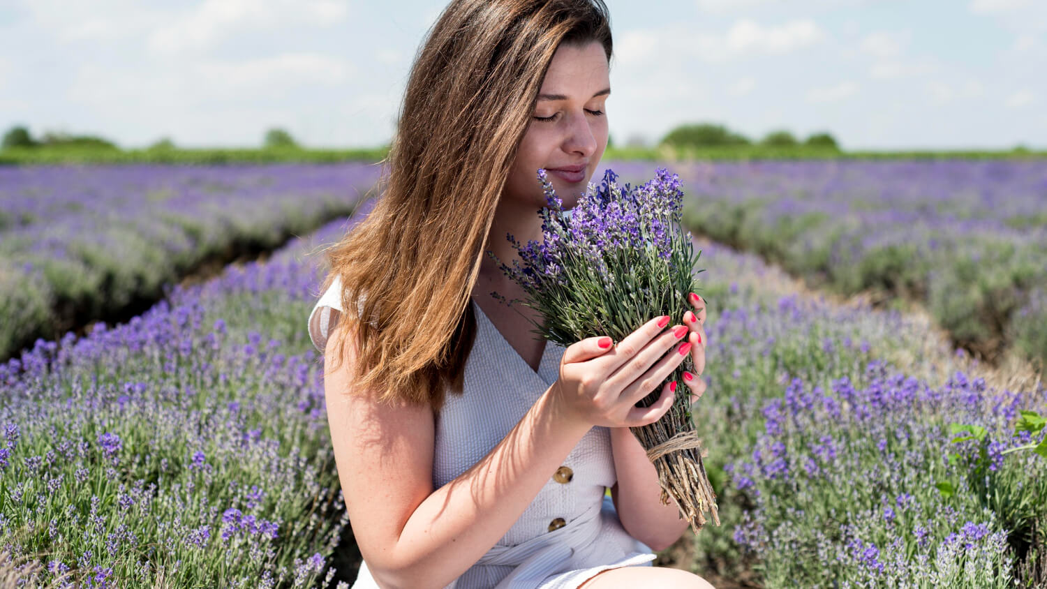 woman relaxing ejoying nature