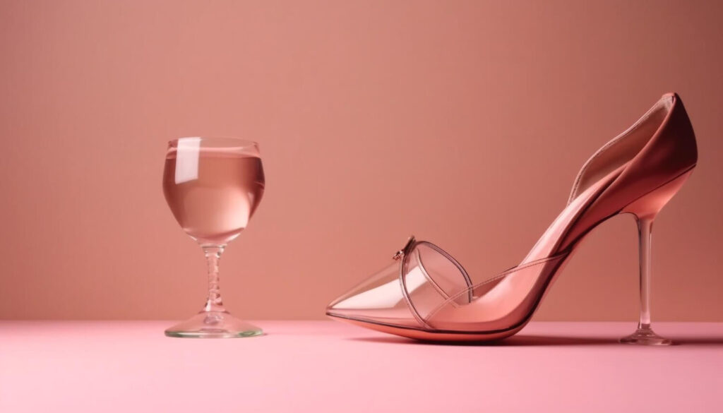 pink high heels sip summer wine glamourously generated by ai