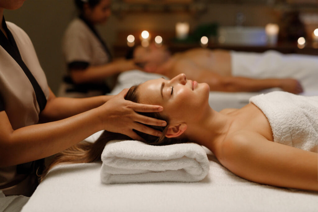 woman having balinese massage