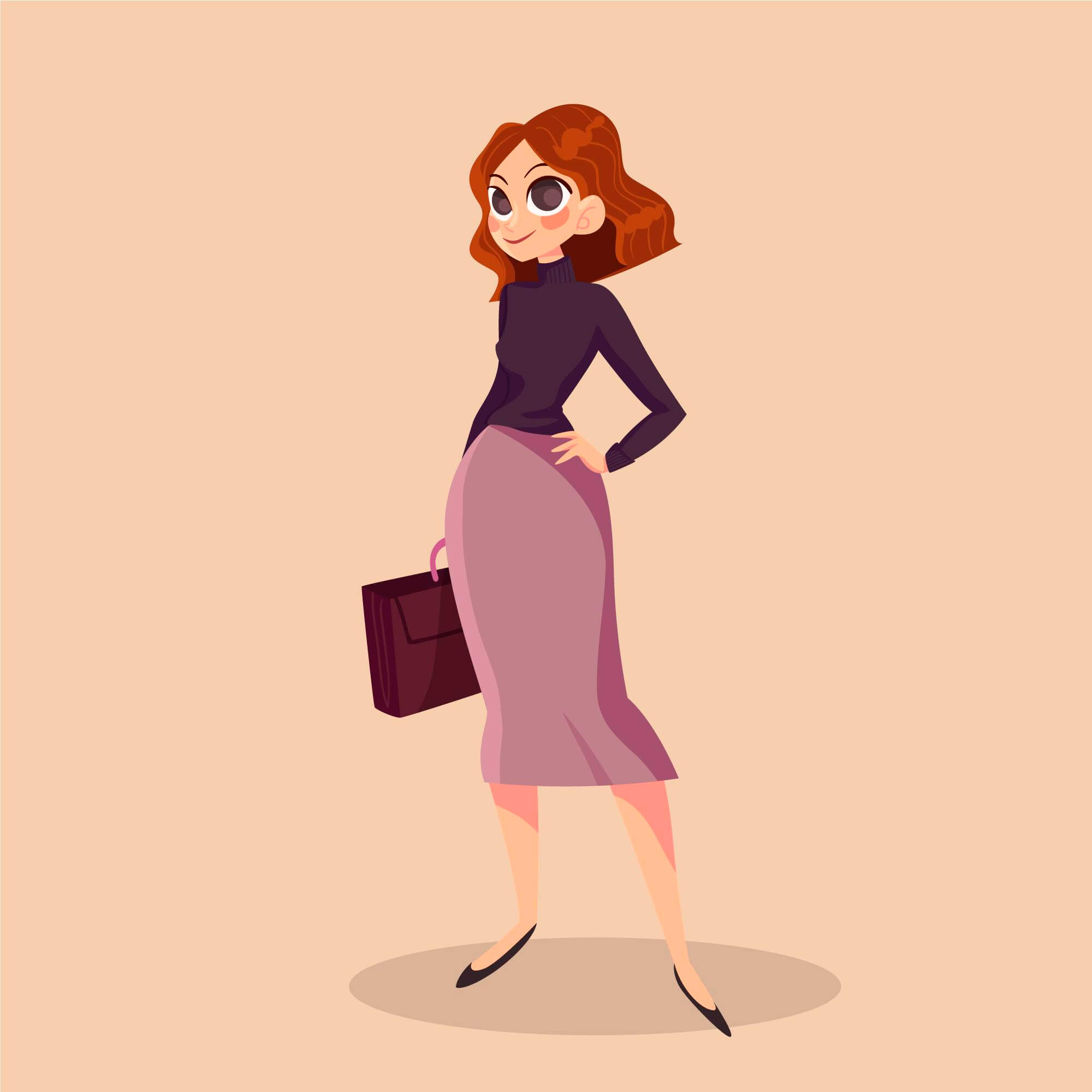 vector design of stylish girl ; interview outfits for women