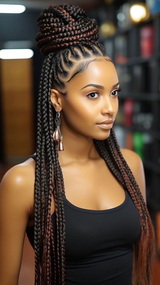 Half-ups, half-down braids: cute hairstyles for black girls