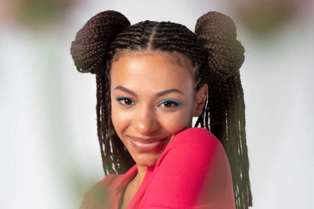 Buns with Bangs: hairstyles for black girls for school