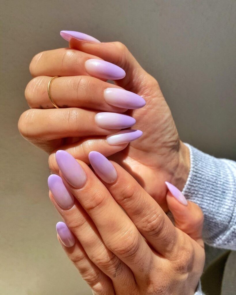 Lavender and Lime Ombre Nails