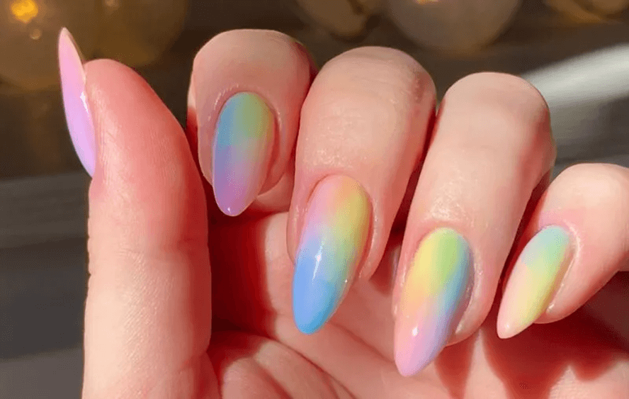 Rainbow Ombre Designs: summer ombre nails