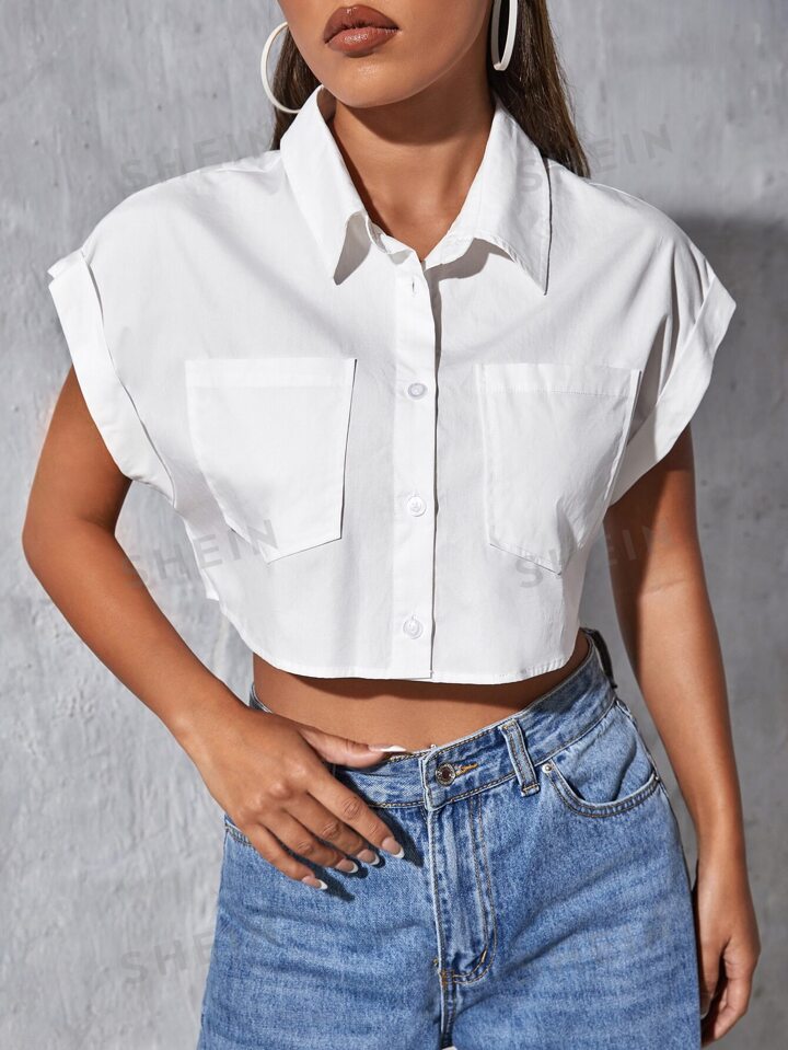 Button up crop tops