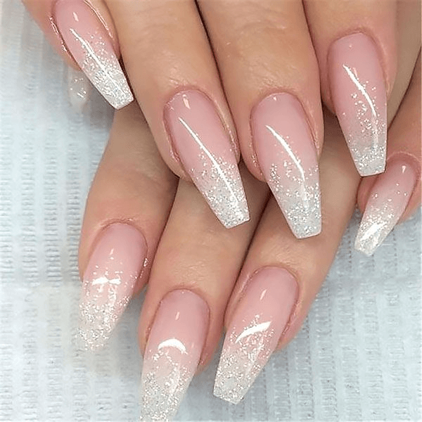Ombre nails with glitter