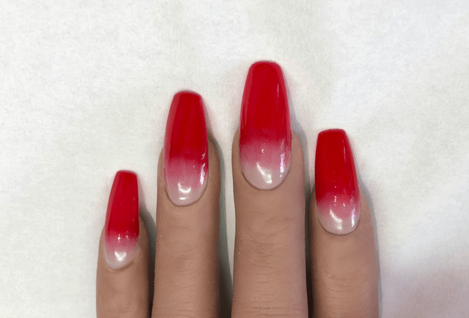 Red Ombre nails