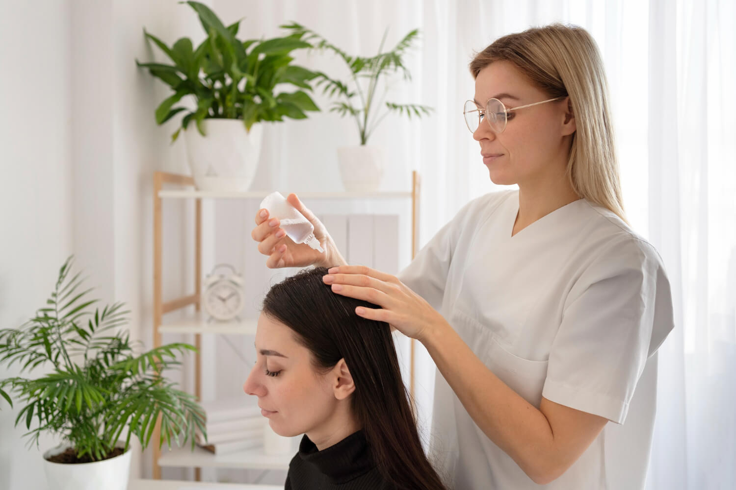 medium shot doctor applying treatment