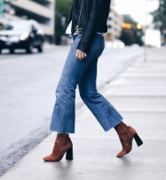 Ankle Boots with Shirt and Straight Leg Jeans